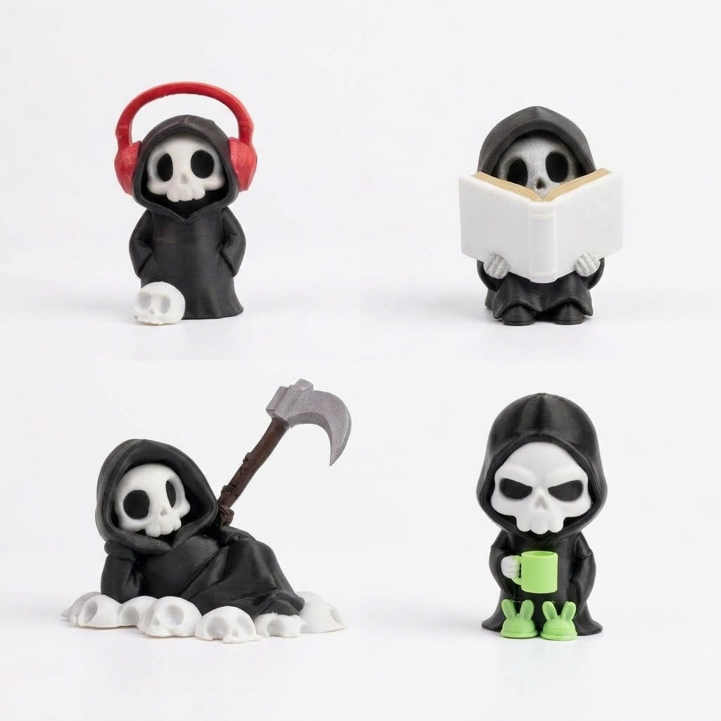 Boneco Mini Morte Grim Reaper Colecionavel 3D Decoracao De Mesa Geek Presente Criativo