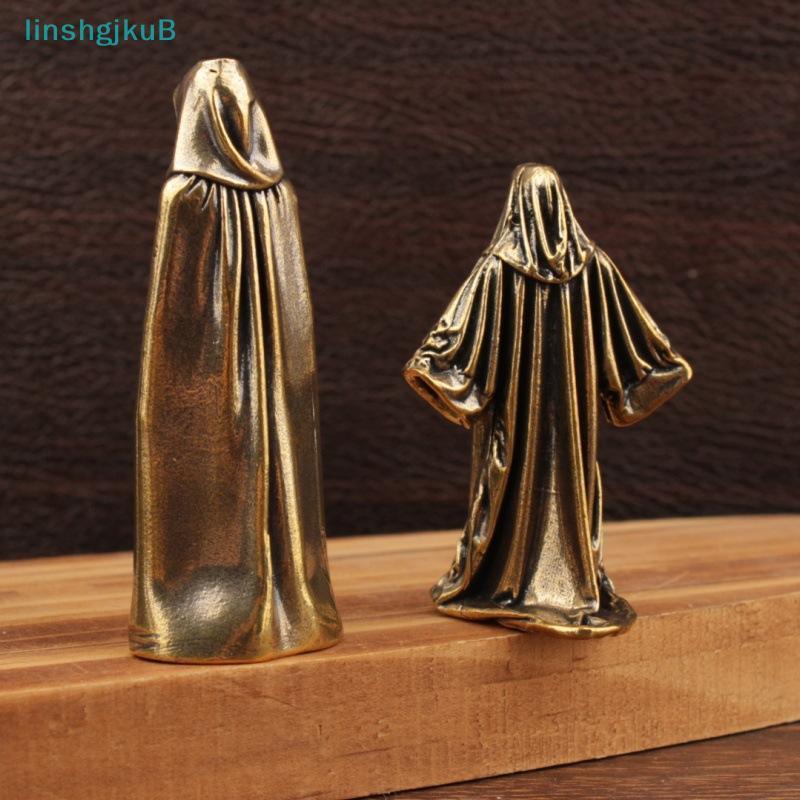 [lLinshgjkuB] Estatueta Vintage Artesanal Grim Reaper Mini Estátua Masculina Sem Rosto De Latão Decoração Criativa De Me