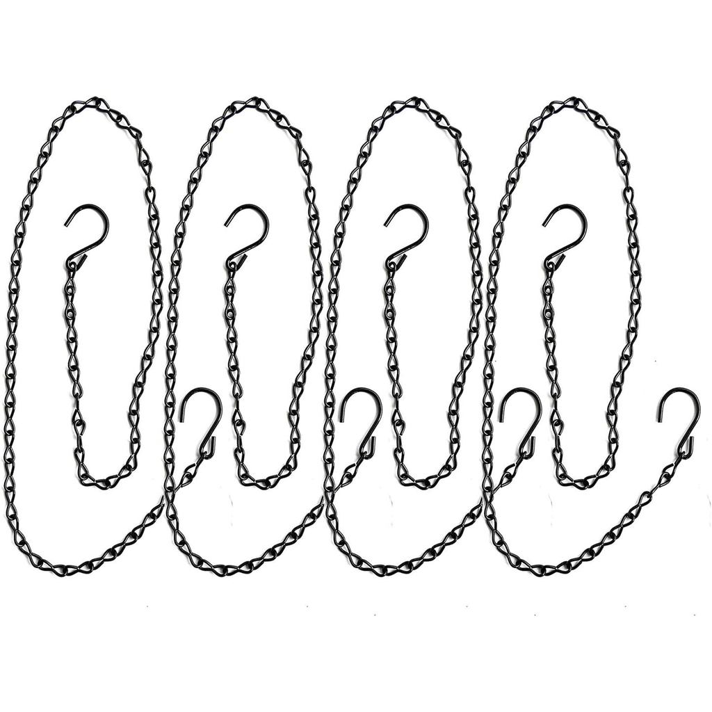 yeezo 4Pcs Heavy Duty S Hook Steel Hanging Harness Chain for Hanging Poultry Drinker Feeder, Adjustable 40