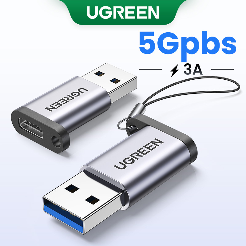 Adaptador UGREEN Original Tipo C Para USB 3.0 Carga Rápida  5Gbps Sync  Áudio  Compatível iPhone 11 Samsung Google