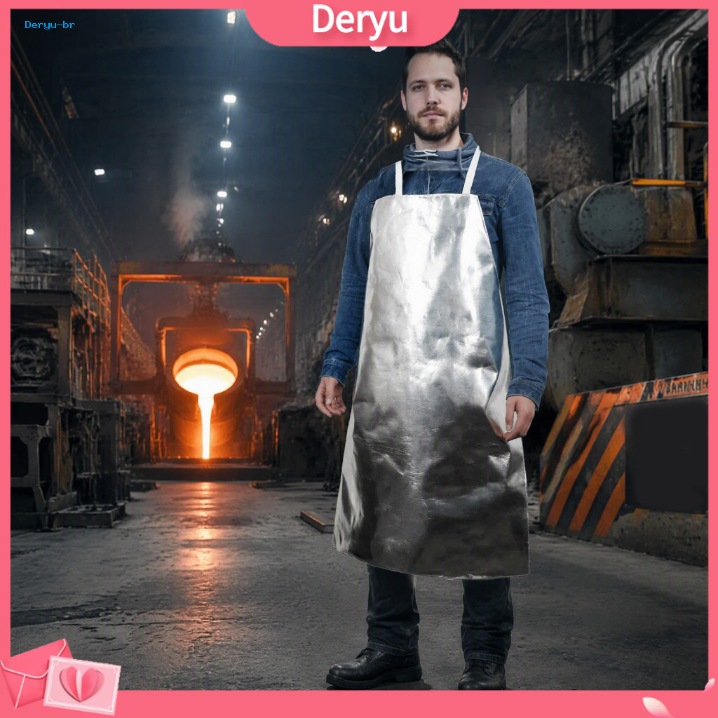 Heat Resistant Apron Heavy Duty Smock Aluminum Foil – Reflective Safety Protective Gear for Metal Casting Welding and