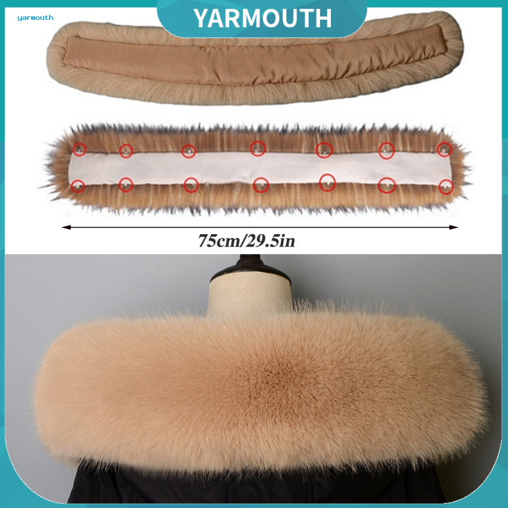 Faux Fur Collar Wrap Soft Plush Hood Trim Warm Fluffy Diy Sewing Accessory for Jackets Cotton Clothes Hats – Multi Col