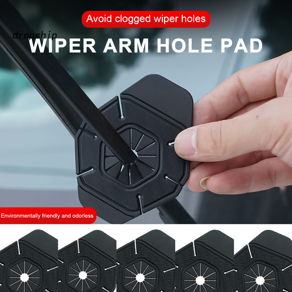 Car Windshield Wiper Guard Arm Hole Protector 2pcs Universal Silicone Pads Dust Cover for Truck Suv Auto Exterior