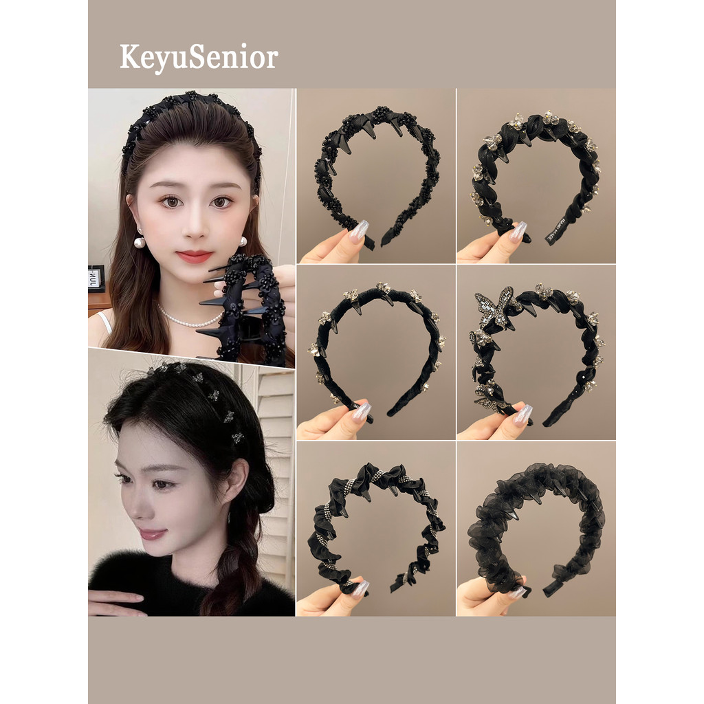 Louis Paris princesa bandana feminina pequeno rosto reduzindo a idade alta cabeça luz luxo strass Hairpin high-End banda