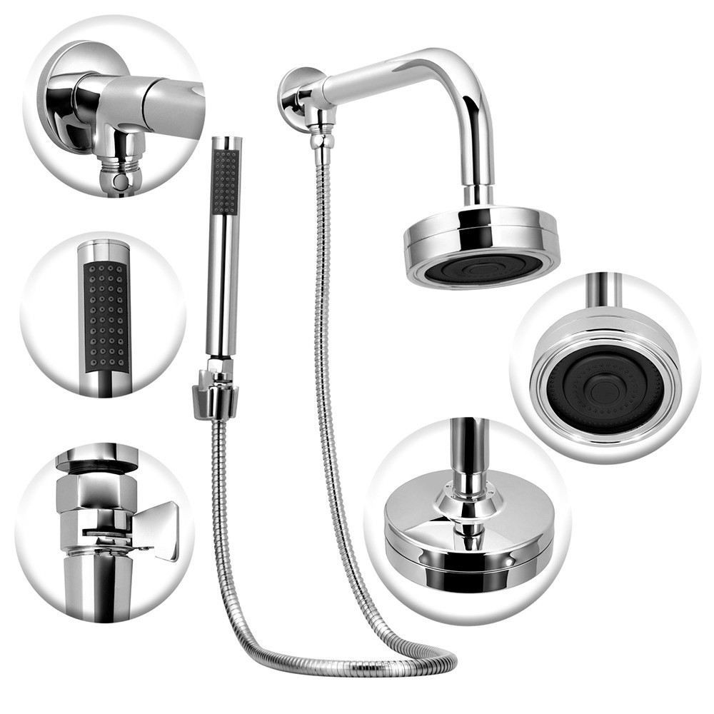 Chuveiro Ducha Autolimpante Para Aquecedor Completo Com Desviador Banheiro Anti Entupimento