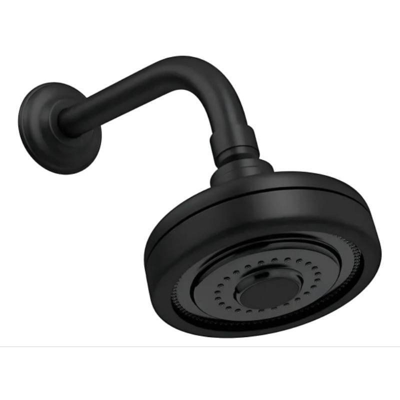 Ducha Autolimpante Articulável Redondo Preto Black De Parede Para Aquecedor Solar E Gás