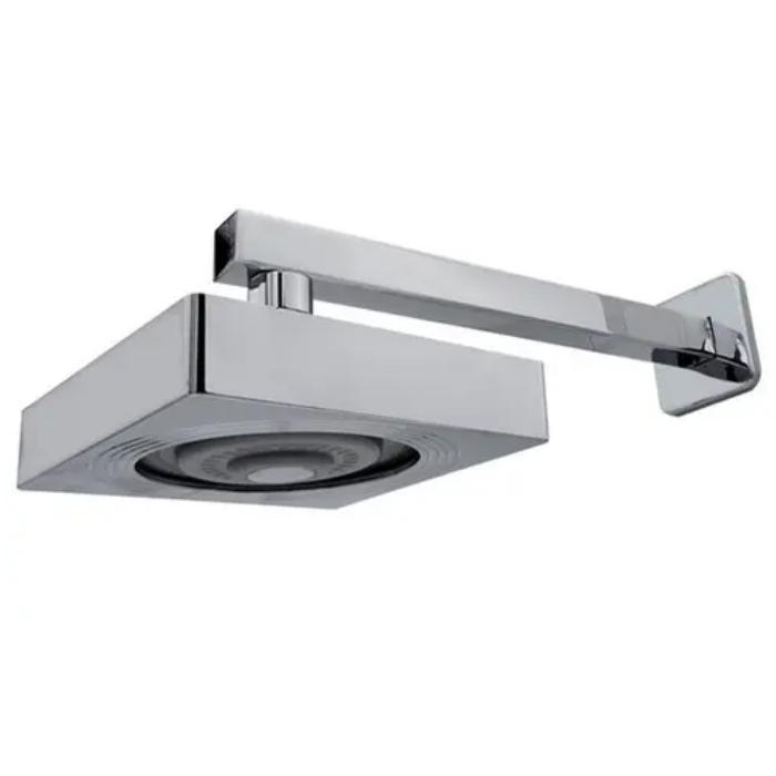 Ducha Chuveiro Autolimpante Quadrado de Parede Longo Cromado Inox 201 - Big Obra