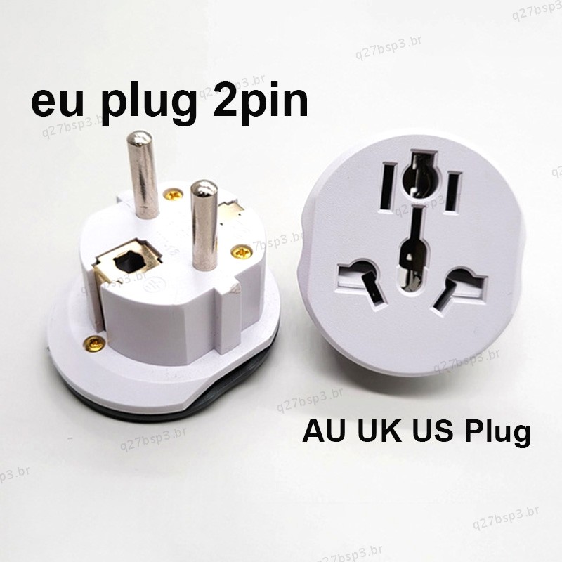 EU AU Reino Unido Eua Para Ue Euro Plug Adaptador Conversor De Viagem Europeu Austrália América Soquetes BR27B