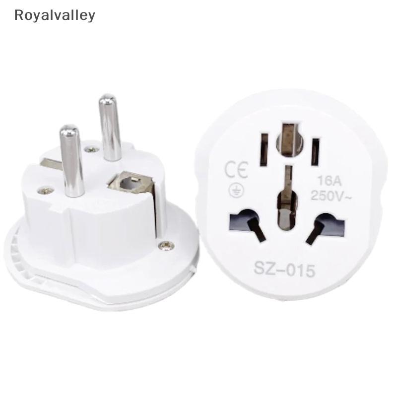 [Royalvalley] Adaptador De Viagem Universal 16A Ue Conversor Euro Reino Unido Eua AU Para AC Power Soet Plug Carregador