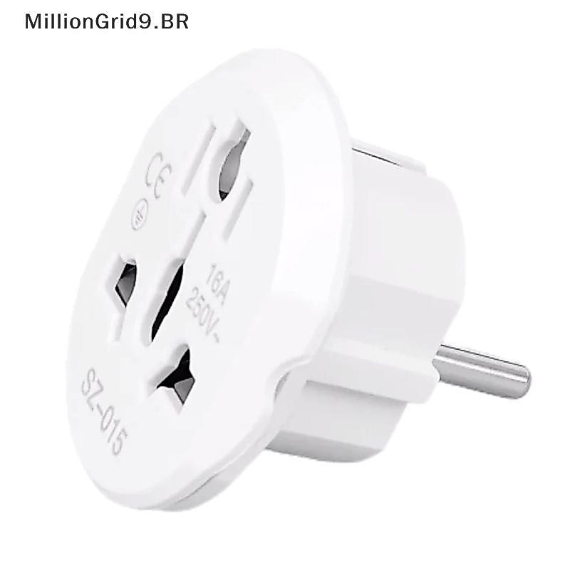 Mill 16A Universal Adaptador De Viagem Da Ue Conversor Euro Reino Unido Eua AU Para AC Power Soet Plug Carregador 250V B