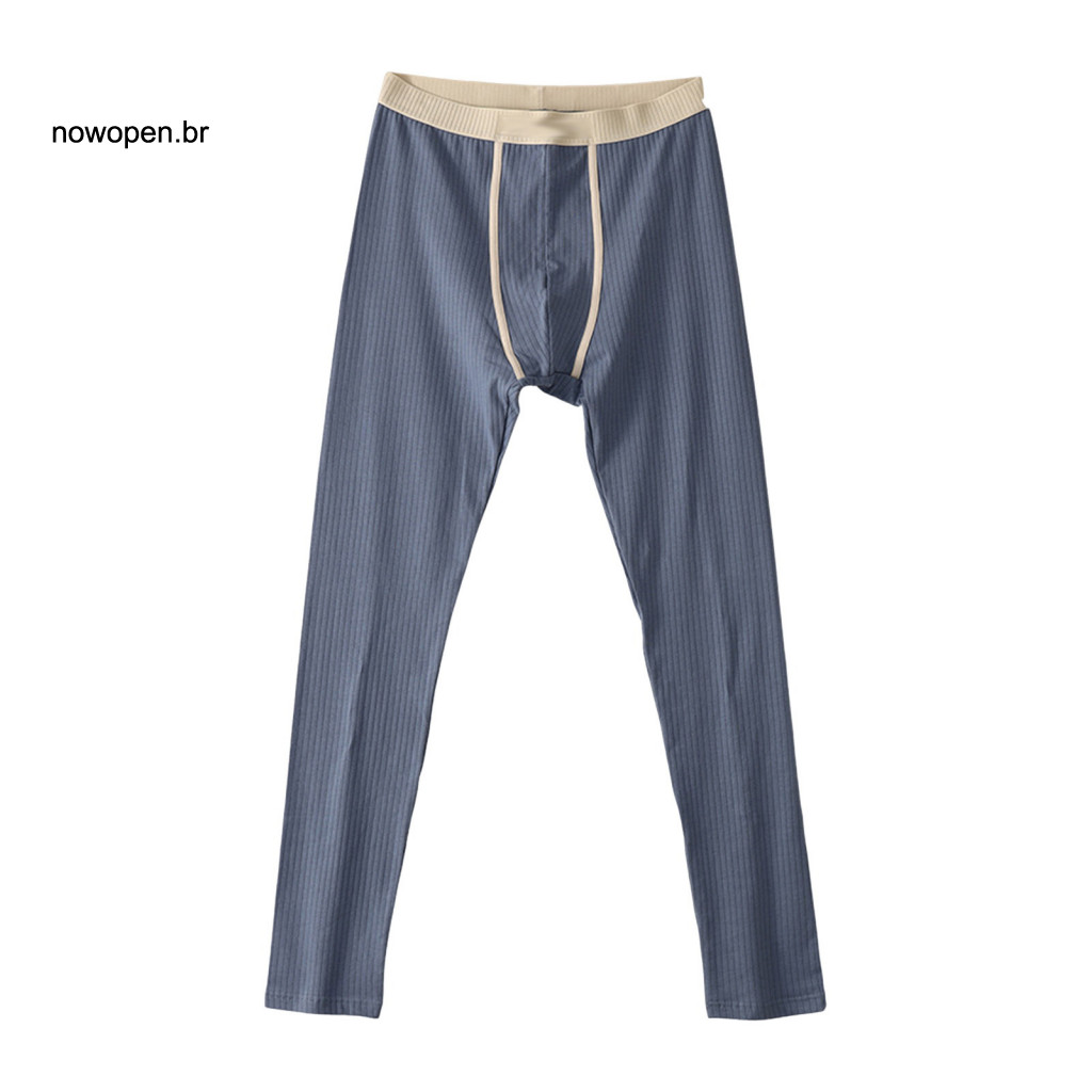 Thermal Leggings Elastic Waistband Long Underwear Winter Johns for Men – U Bulge Pouch Thin High Elasticity Bottoming