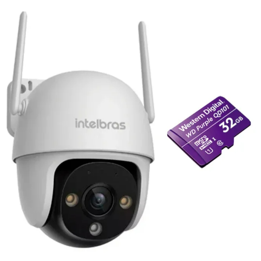 Câmera IP Wi-Fi Mini Speed Dome iM7 S Full Color Intelbras 1080p c/ Micro SD 32GB WD Purple