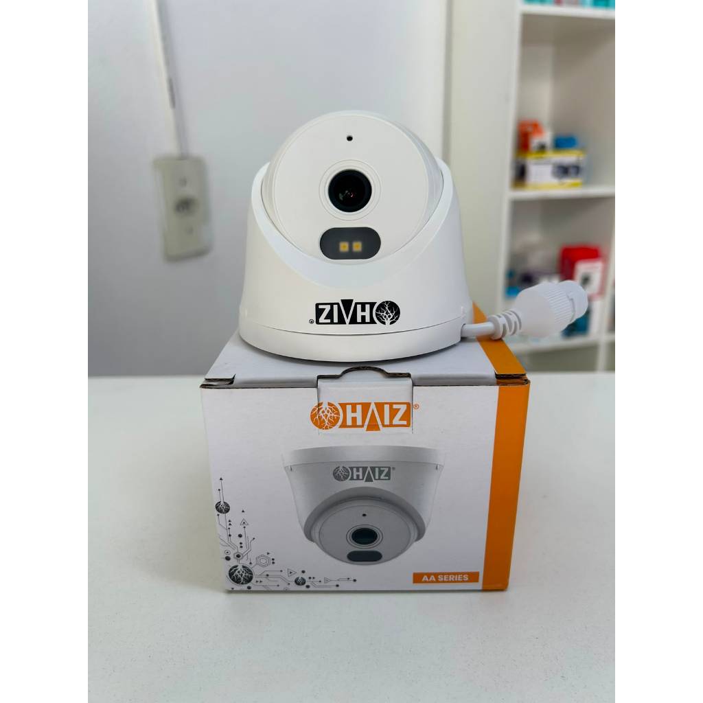 Câmera de Segurança IP PoE Dome HAIZ HZ-C320N 2MP Full HD Áudio Full Color ONVIF IP67