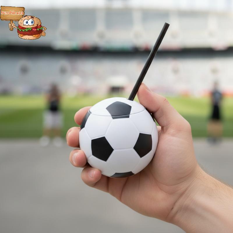 sun Copo De Bebida Com Tema De Futebol Criativo 450/600ML Sem BPA Tampa E Canudo Para Crianças , Escola , Casa , Piqueni
