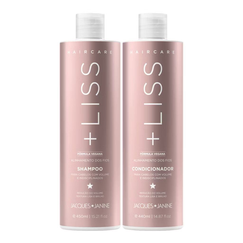 Kit Hair Care Liss Jacques Janine Shampoo Sem Sal 450ml + Condicionador 440ml Liso Brilho