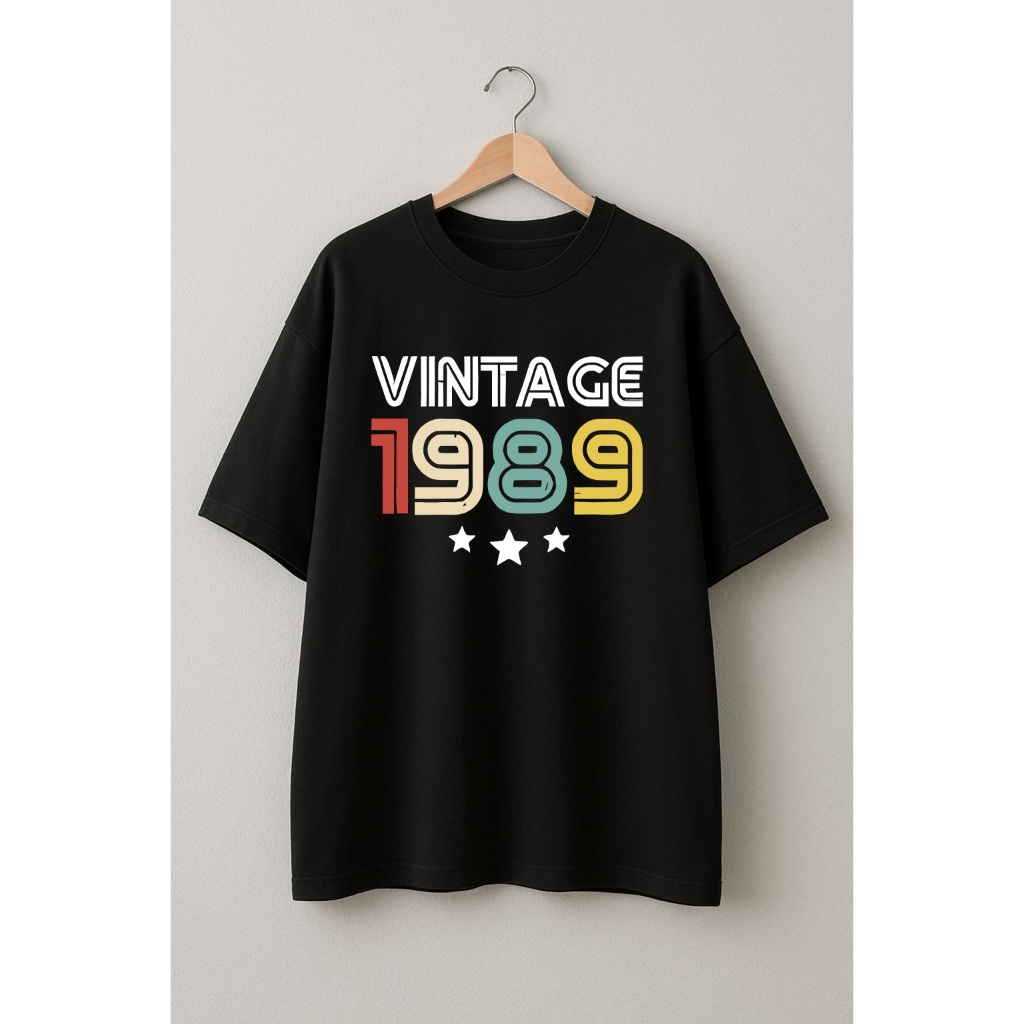 Camisa Vintage 1989 Camiseta  Oversized Confortável Estampa Estilo Retrô 100% Algodão Original Pants