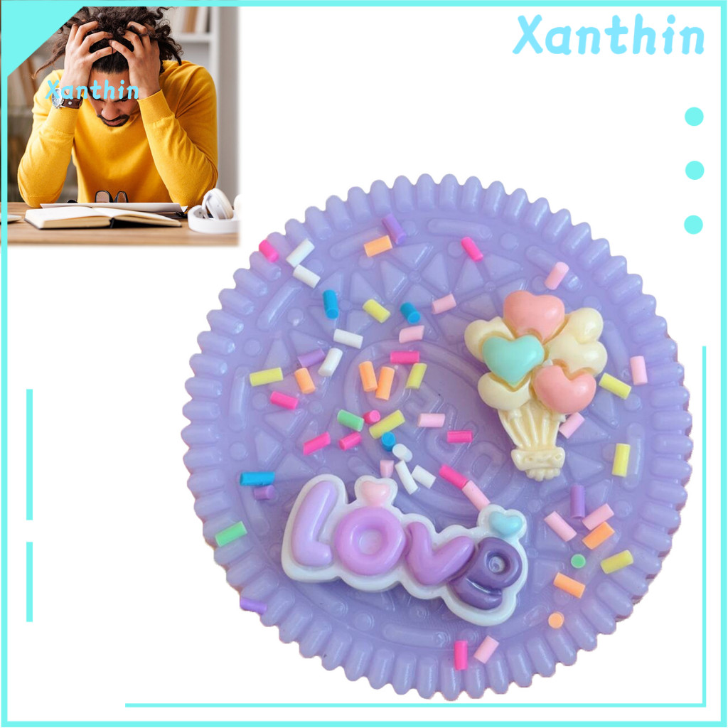 Tpr Squeeze Toy 1 or 2 Pcs Sandwich Cookie Stress Relief Fidget Soft Biscuit Pinch for Kids Teens Adults – Fun Food Si