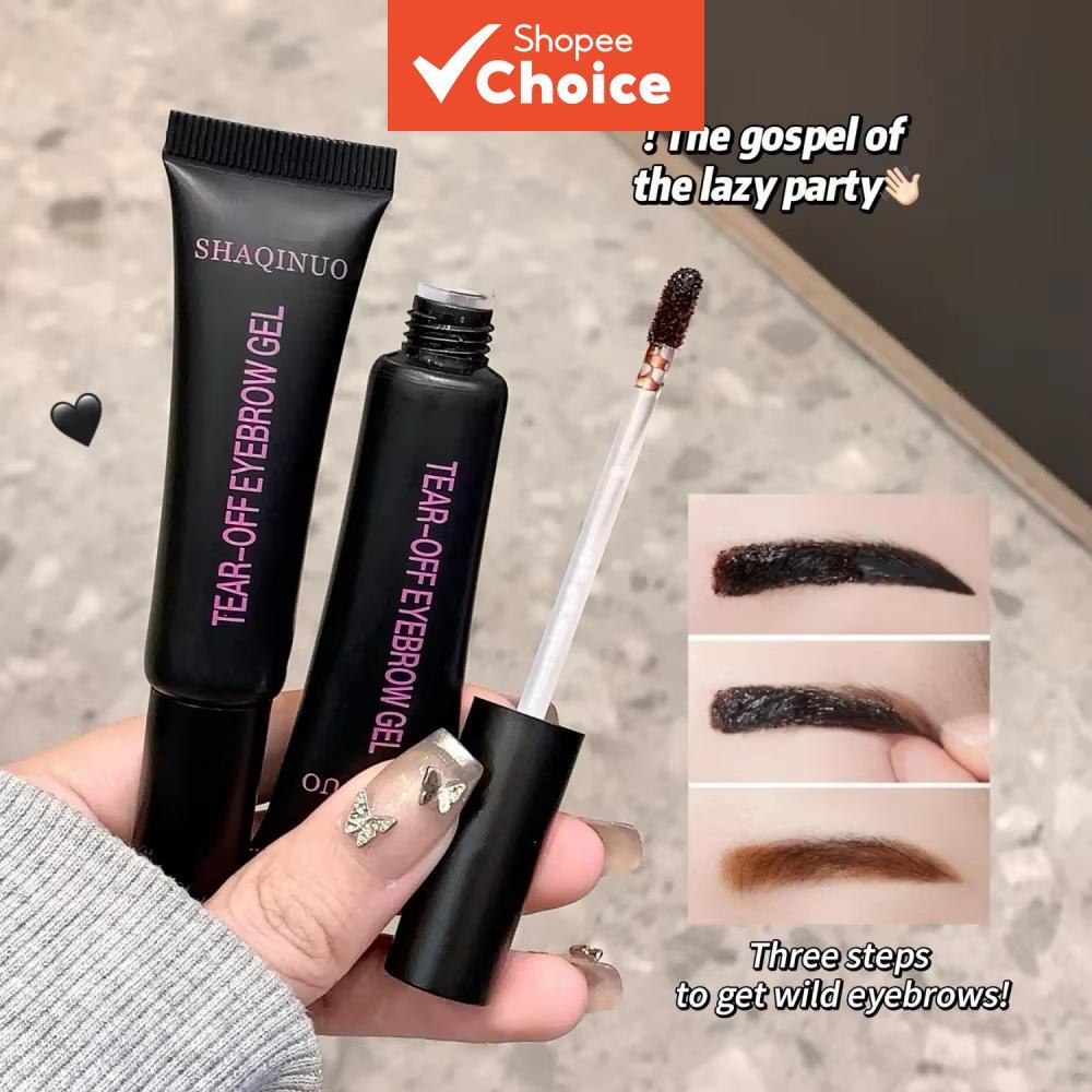 SHAQINUO Creme de Sobrancelha com Tingimento de Rasgar-Fora, Semi-Permanente, À Prova d'Água, Duradouro e Preguiçoso