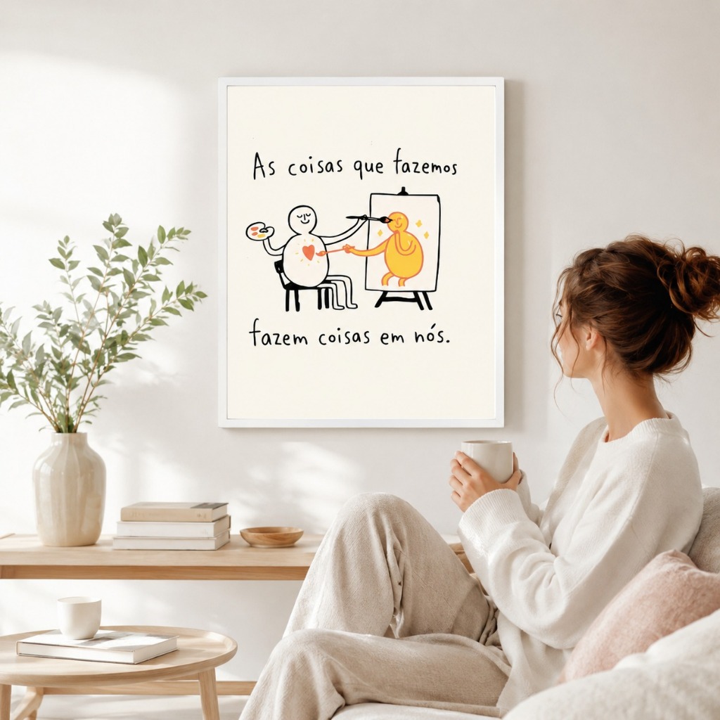 Quadro Decorativo frases motivação  As Coisas Que Fazemos Fazem Coisas em Nós QFC2