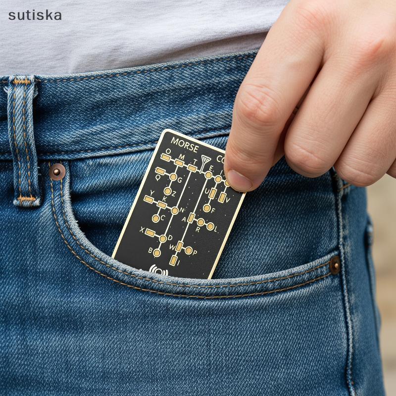 sutiska LED Morse Code Trainer Card Mini Ferramenta De Treinamento De Criptografia Portátil Para Adolescentes Geeks Hobb