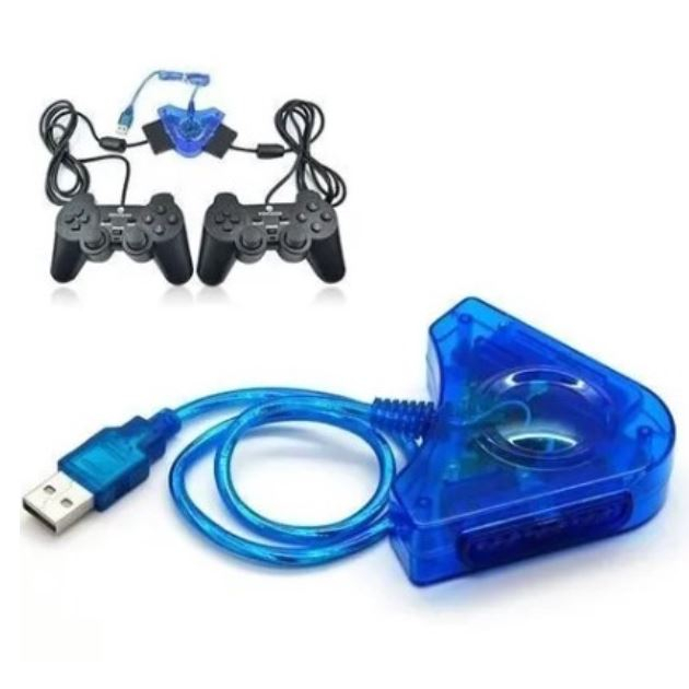 Adaptador Conversor PS2 PC Usb Duplo Playstation 2 Ps2 Para Pc Video Game e PS3