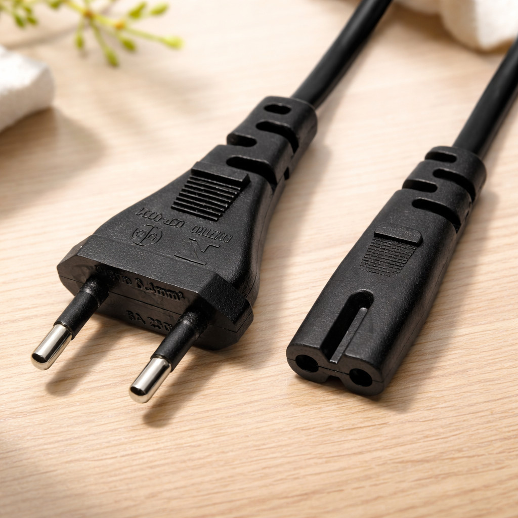 Cabo de Energia Bipolar 8 2 Pinos 1,5 Metros para Video Game PS2 PS3 PS4 TV Cabo Reforçado