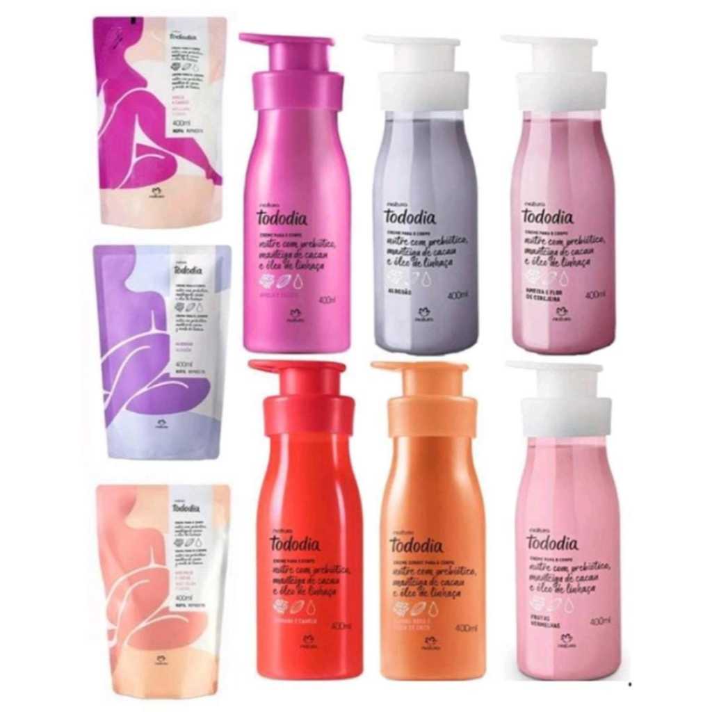 Hidratante Natura Tododia 100ml 200ml 400ml Refil Original Kit ou Unidade Todas Fragrâncias Creme Corporal