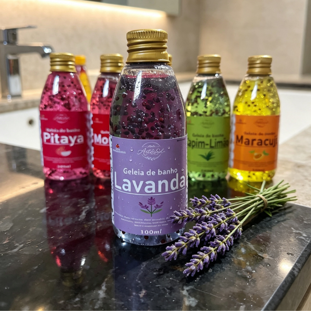 Geleia de Banho Hidratante Lavanda 100ml, 200ml, 300ml, 400ml, 500ml