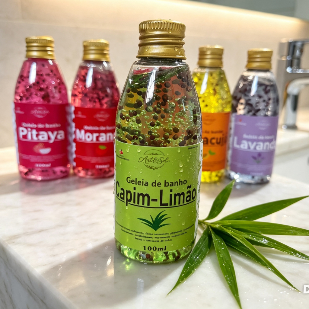 Geleia de Banho Hidratante Capim-Limão 100ml, 200ml, 300ml, 400ml, 500ml