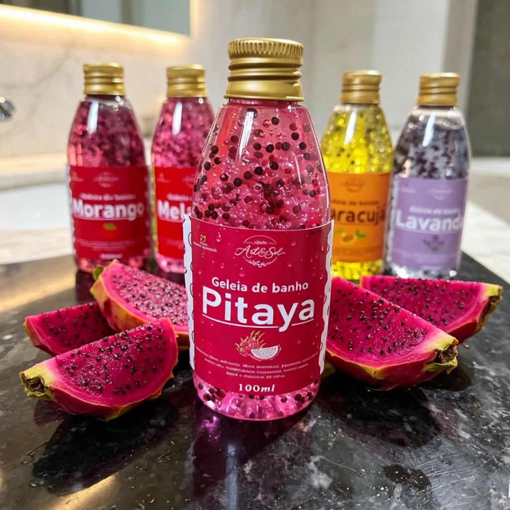Geleia de Banho Hidratante Pitaya 100ml, 200ml, 300ml, 400ml, 500ml