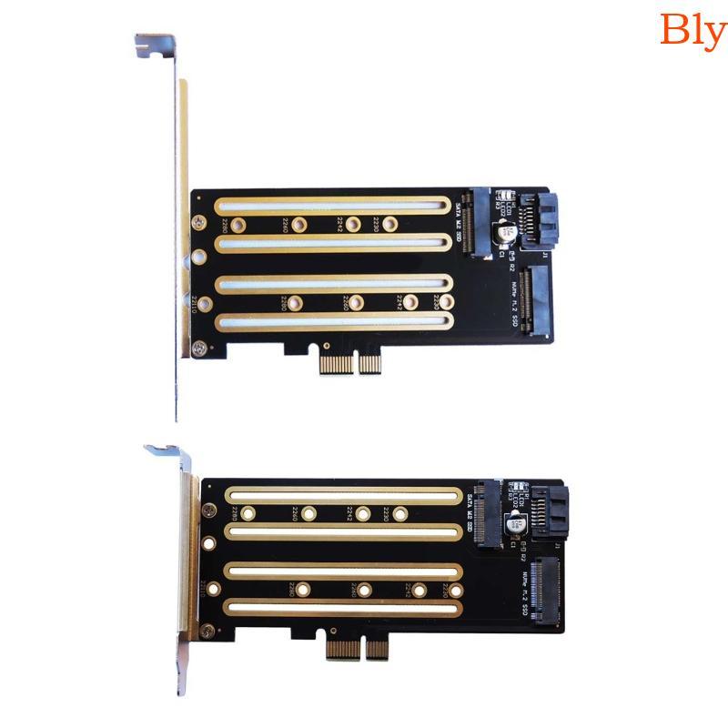 Adaptador Bly PCIe Para NVME SSD M 2 4 0 X1 Risers Placa Expansão Suporte 2230 2242 2260 2280
