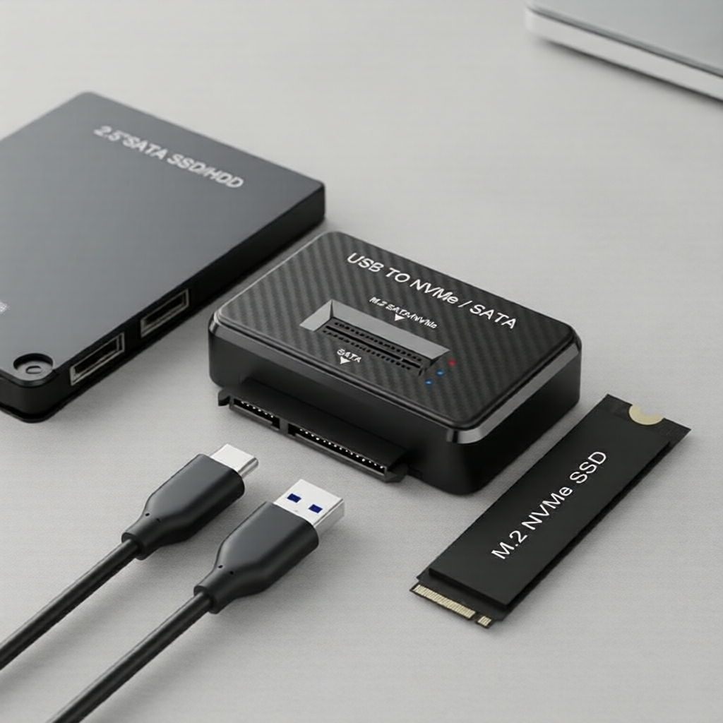 Estação de acoplamento M.2 SSD: Adaptador USB 3.1 10 Gbps para M.2 SATA/NVMe 2.5 pol. para 2230 2242 2280 22110