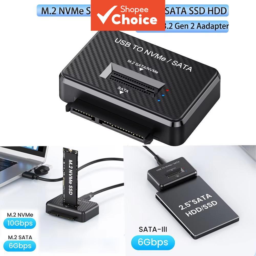 M2 NVMe NGFF para USB 3.1 10Gbps Adaptador SSD SATA direto 2,5 polegadas para gabinete de encaixe M.2 2230 2242 2280