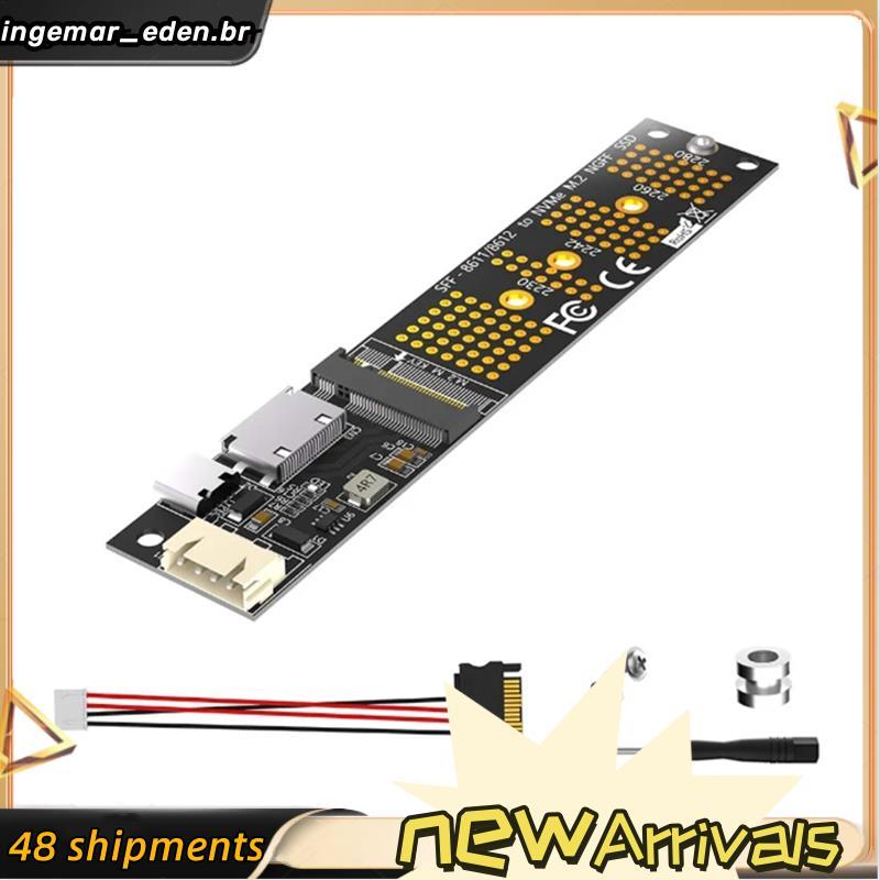 M . 2 NVMe SSD Para SFF-8611 8612 Adaptador Riser Cartão M2-Key 5V 12V 4Pin Tipo C Alimentação 2230/2242/2260/2280 Disco