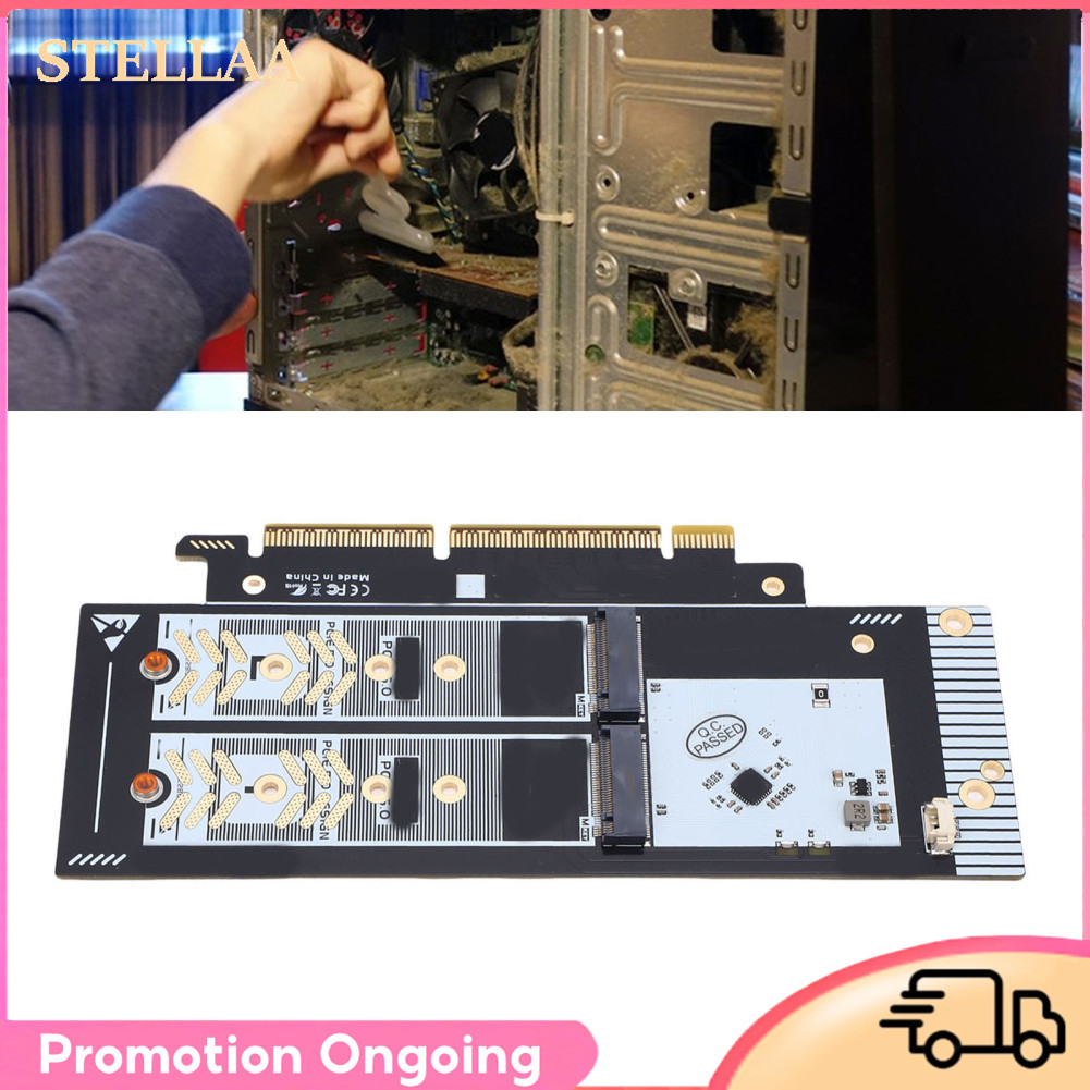 Stellaa Adaptador Zyyini M.2 PCIe NVMe Placa de expansão SSD 5.0 ​​Divisor Suporte PCI E X8 X16 Slot para 2230 2242