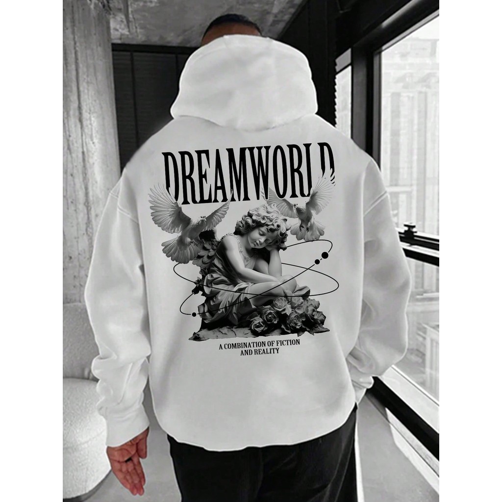 Moletom Blusa De Frio Canguru Com Capuz Flanelado Masculino Dream World Escultura