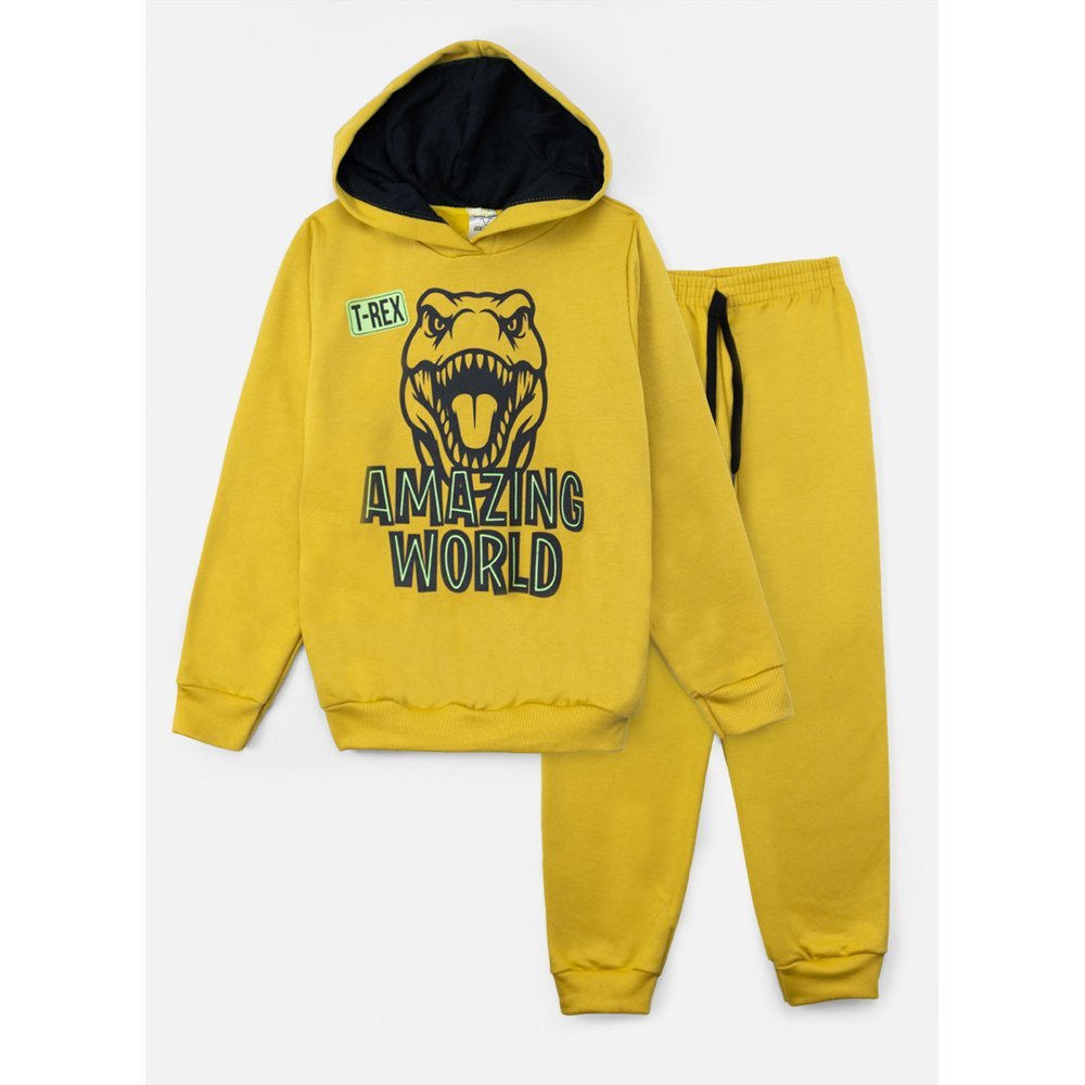 Conjunto Infantil Menino Moletom C/Capuz Amazing World Mostarda 0248 - Torrox