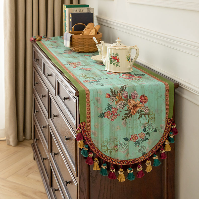 [Novo produto] American Retro Light Luxury High-End Table Flag Pano Gaveta de entrada Pano decorativo Tira longa Toalha
