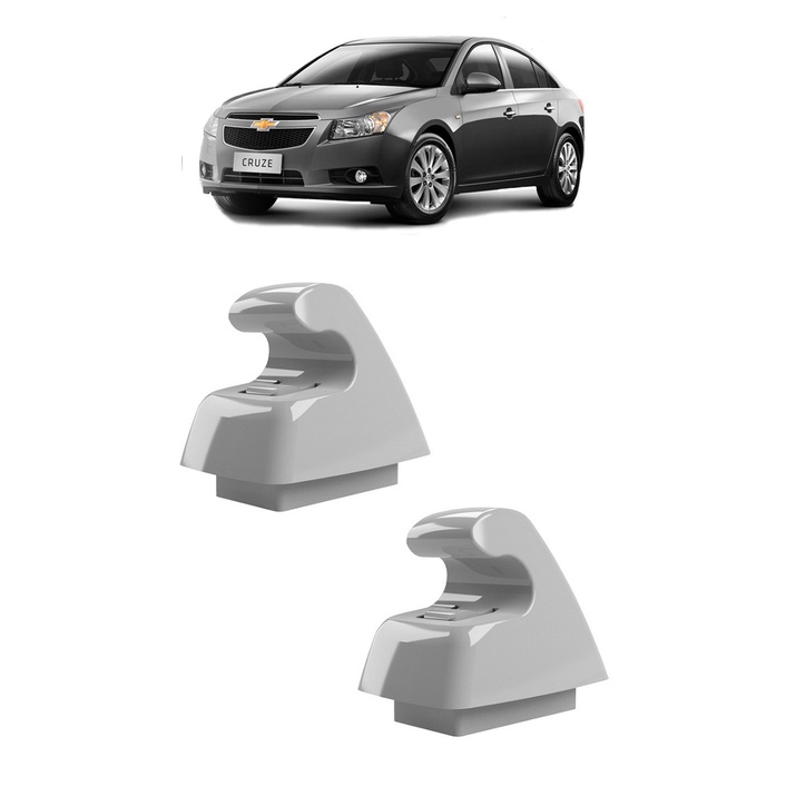 Par Grampo Suporte Quebra Sol Cruze 2012 2013 2014 2015 2016 Cinza Claro