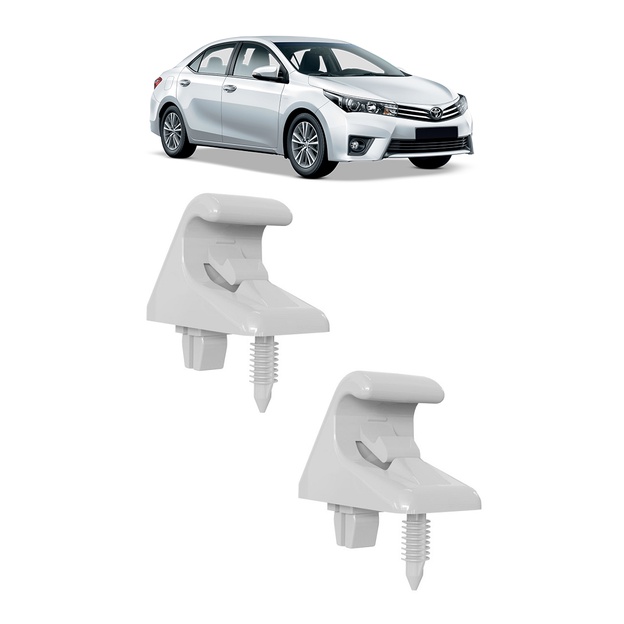Par Grampo Suporte Presilha Fixador Quebra Sol Corolla 2015 2016 2017 2018 2019 Cinza Claro