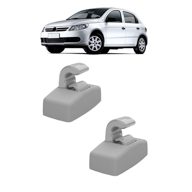 Par Grampo Suporte Quebra Sol Gol Saveiro Voyage G5 2009 2010 2011 2012 Cinza