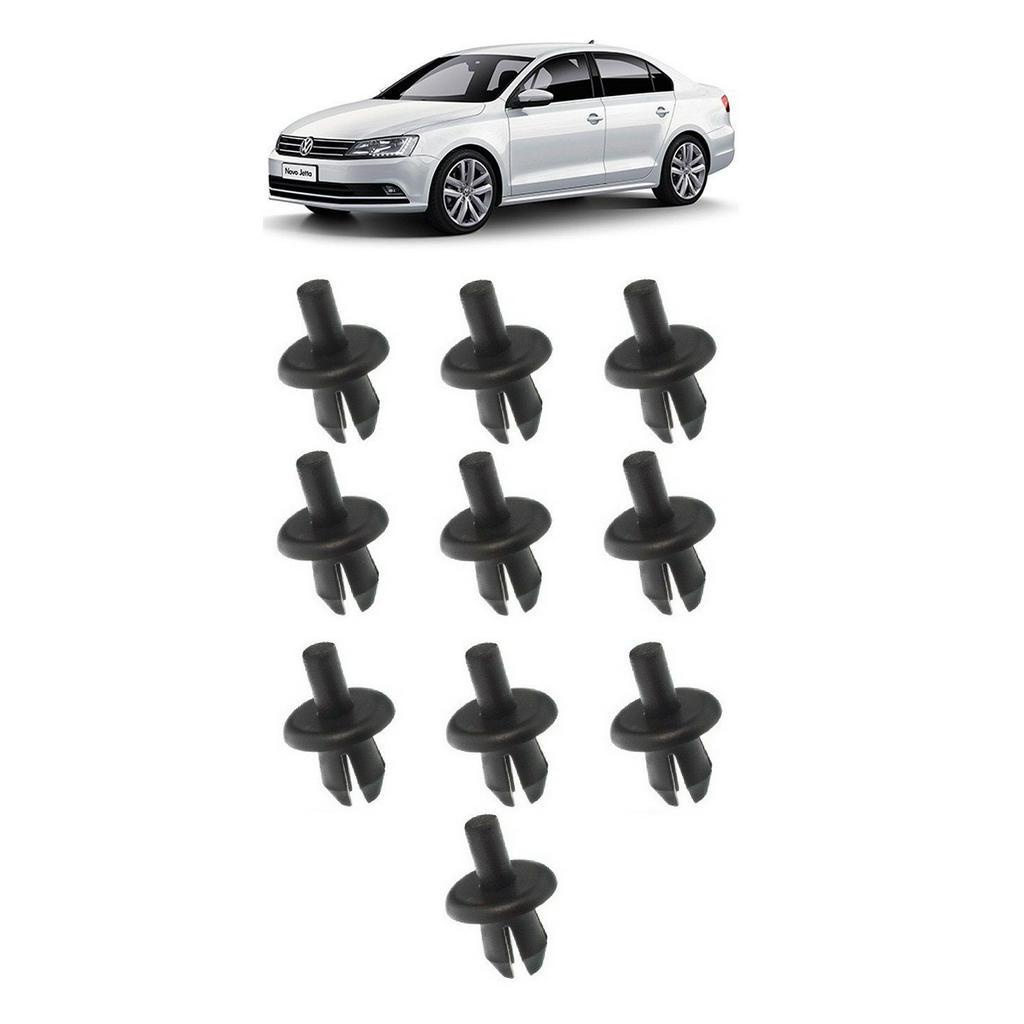 Kit 10 Grampo Presilha Suporte Placa Parachoque Jetta 2005 a 2018
