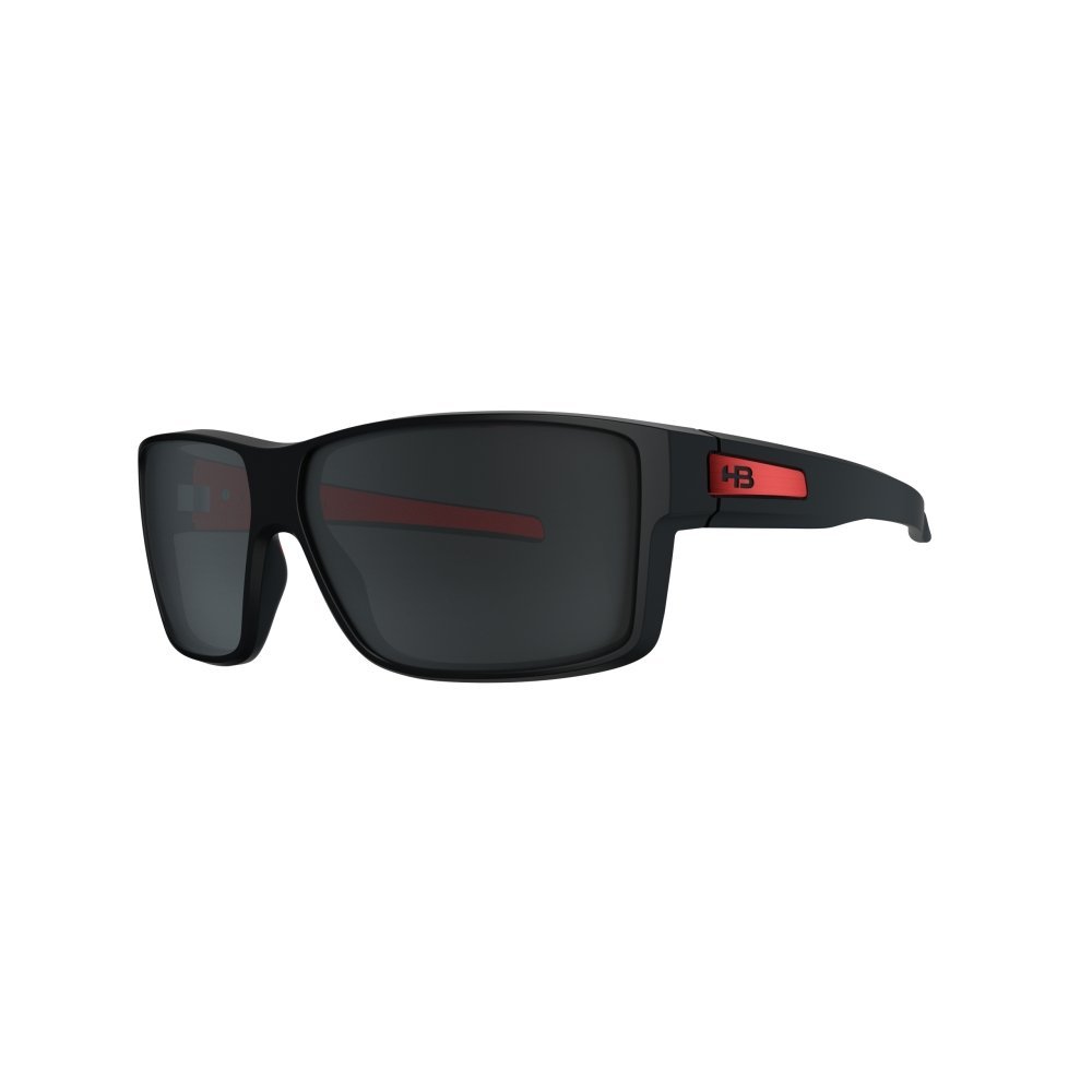 Óculos Casual De Sol HB Big Vert Matte Black On Red Gray