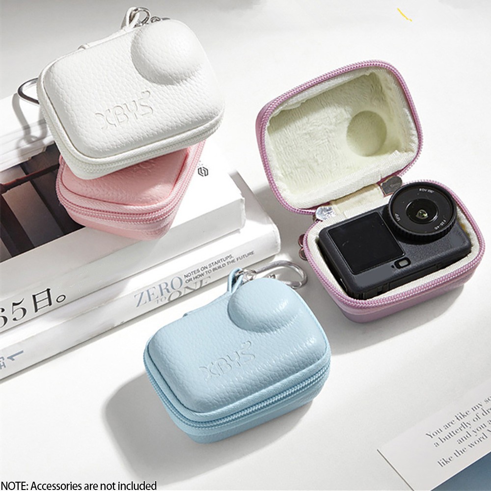 Macaron Cor Lichia Texturizada Capa Do Plutônio Saco De Armazenamento Para DJI Action6/Insta360 Go Ultra Esporte Câmera