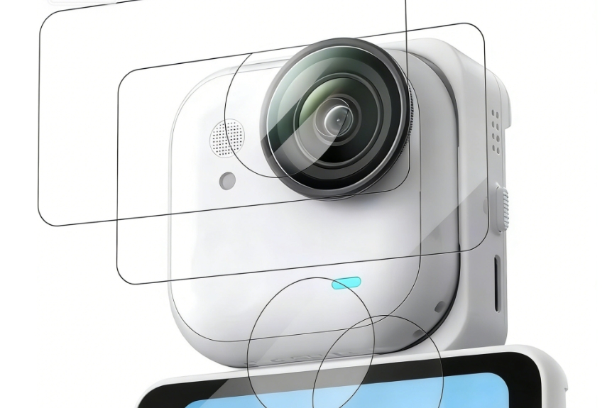 Protetor de Tela Anti-Riscos para Insta360 GO Ultra, Kit de Acessórios para Câmera de Ação com Estojo DJI e Porta de