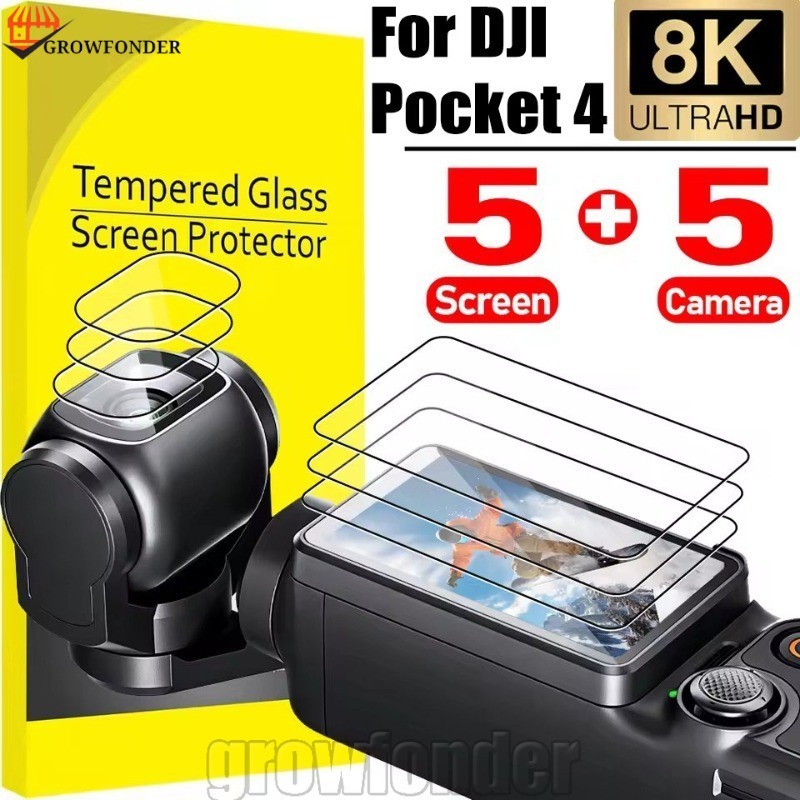 [Fasty] 1/3/5 Conjuntos De Protetor De Tela De Lente Para DJI Pocket 4-Filme Inquebrável Ultra HD-Antiarranhões Câmera-P