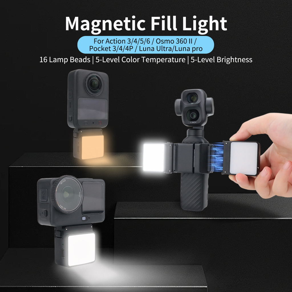 Adequado Para Luz De Preenchimento Magnética Luna Pro/Ultra DJI OSMO 360II/Action6/Pocket4