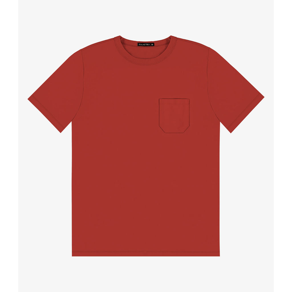 Camiseta Masculina em Meia Malha Diametro Vermelho