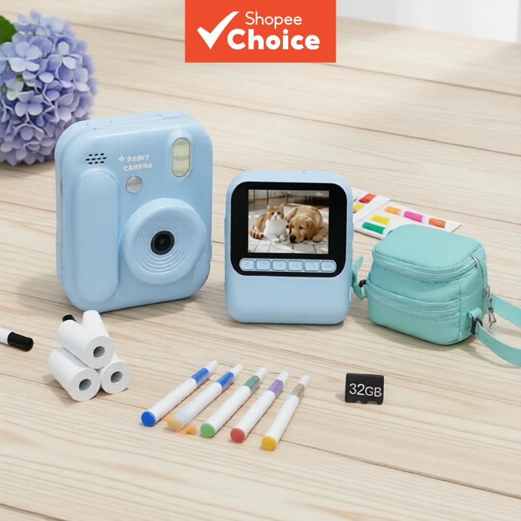 Câmera De Impressão Instantânea 1080P HD Vídeo 32G Cartão 4 Rolos Bolsa De Transporte De Papel Camara Digital Para Crian