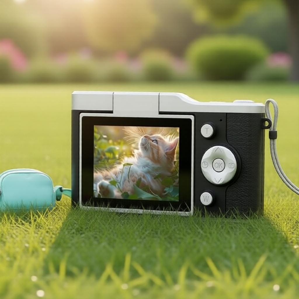 Câmera Digital 1080P Infantil Com Cartão SD De 32 Gb E Bolsa Presente De Aniversário De Natal